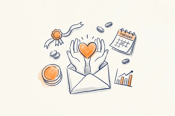 Emails de Giving Tuesday: sequência de 5 emails e exemplos