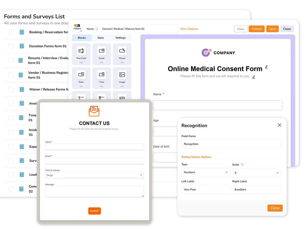 Gerador de formulários e pesquisas online
