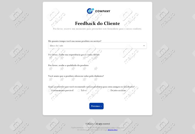 Feedback do Cliente