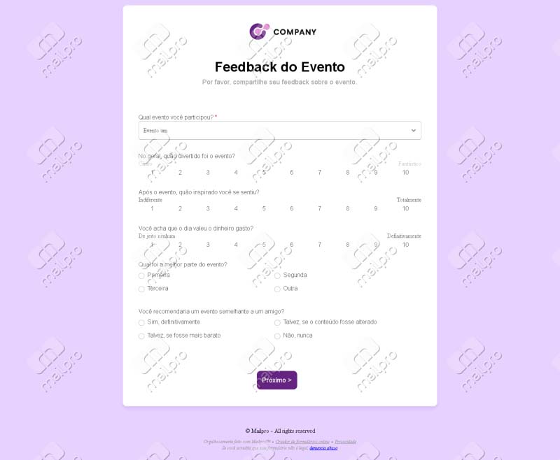 Feedback do Evento