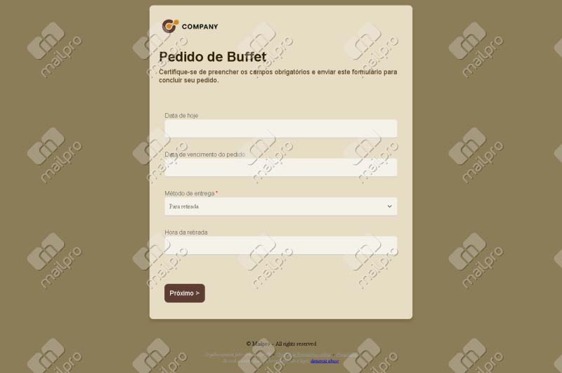 Pedido de Buffet Online