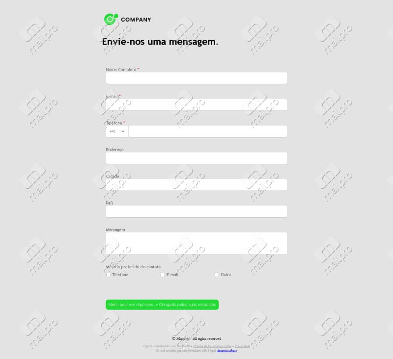 Formulário de Contato Geral