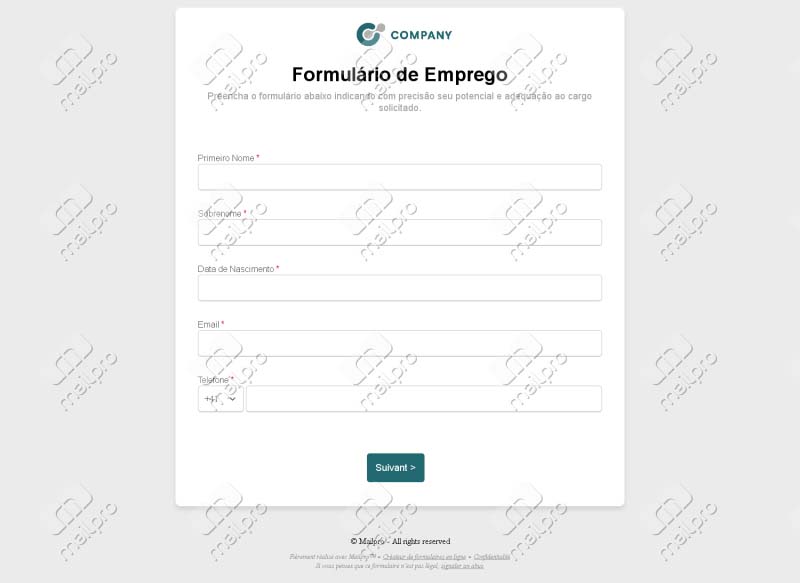 Formulário de Emprego