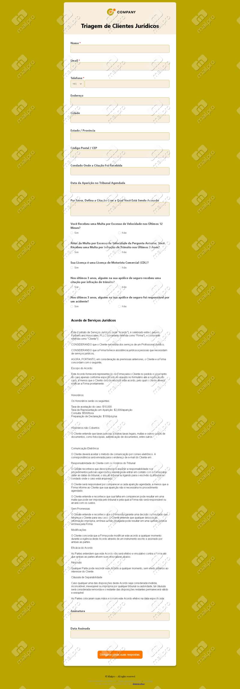 Triagem de Clientes Jurídicos
