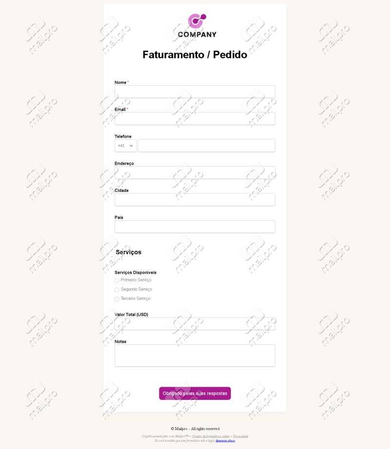 Faturamento e Pedido