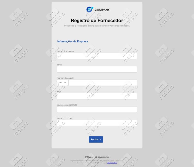Registro de Fornecedores