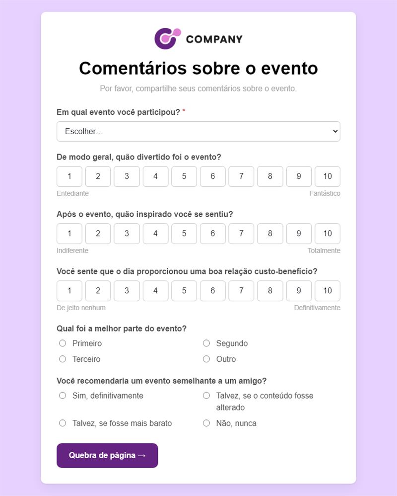 Feedback do Evento