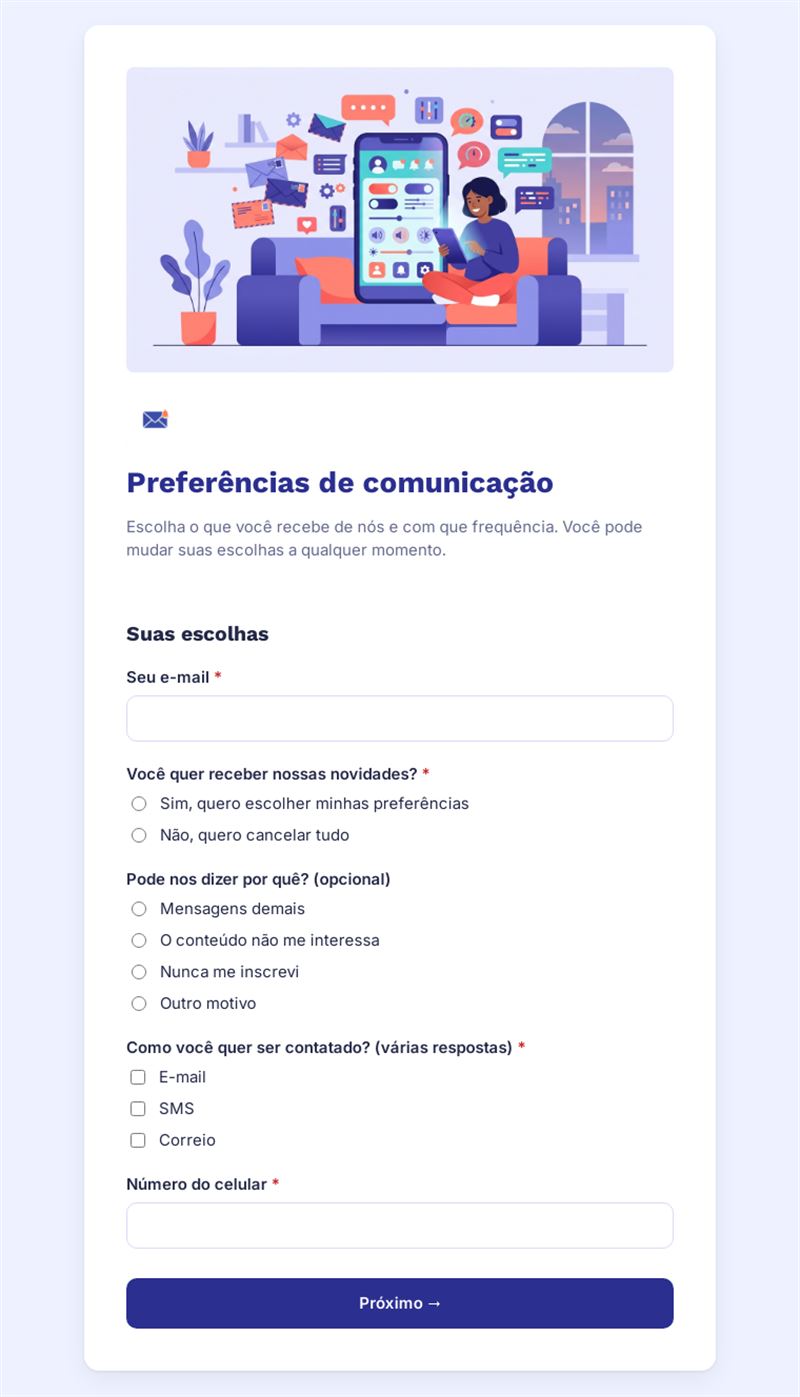 Preferências de comunicação