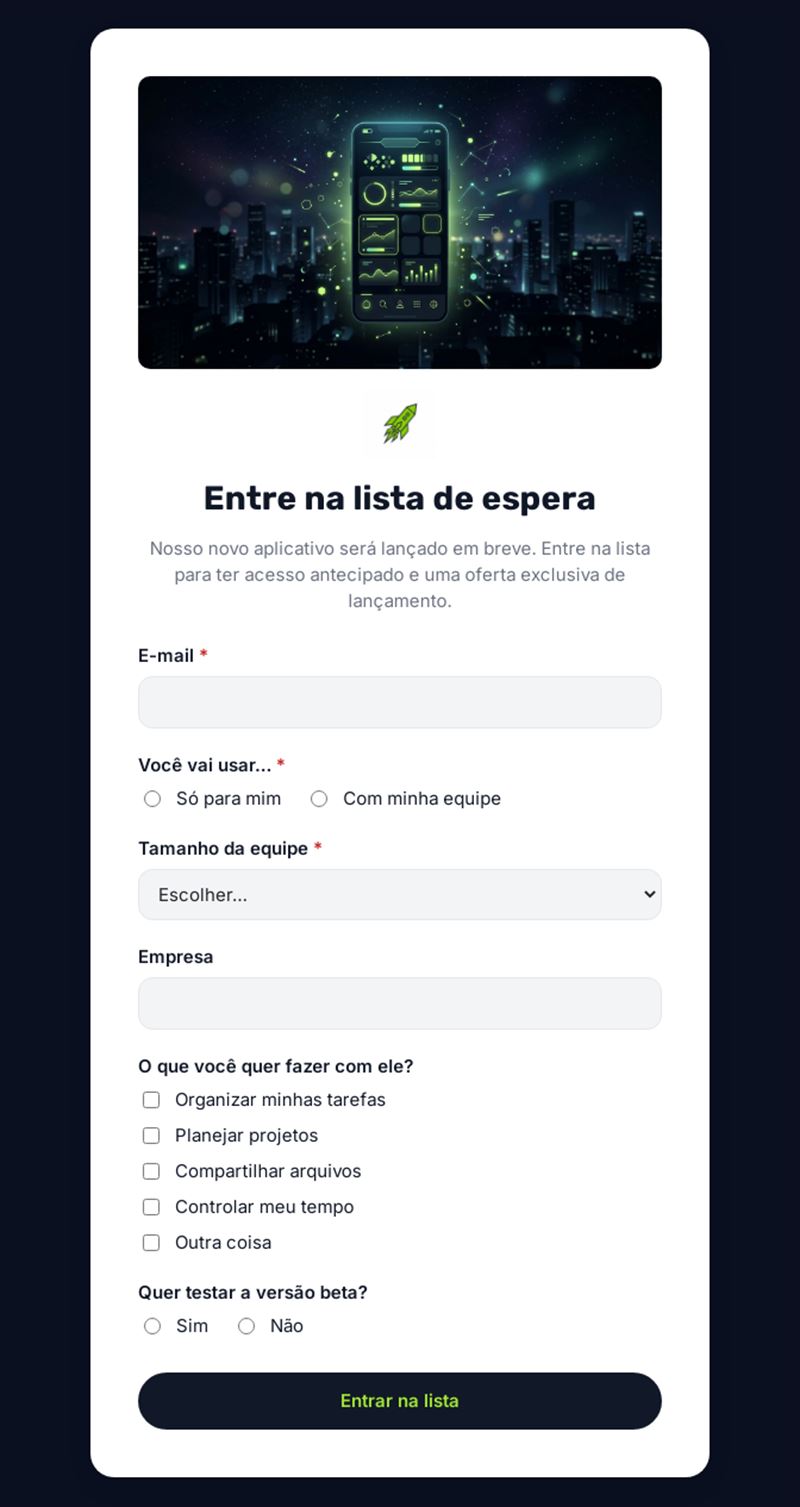 Entre na lista de espera