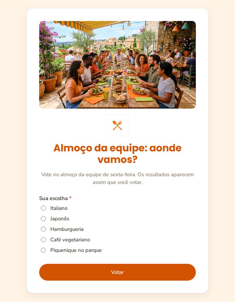 Almoço da equipe: aonde vamos?