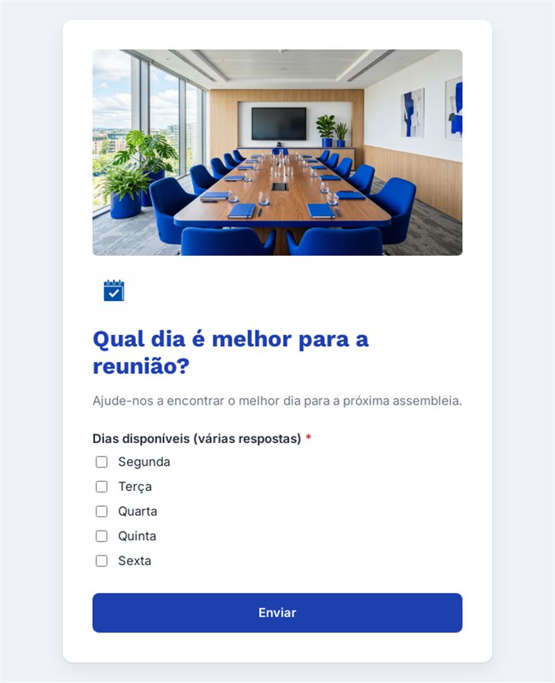 Qual dia é melhor para a reunião?