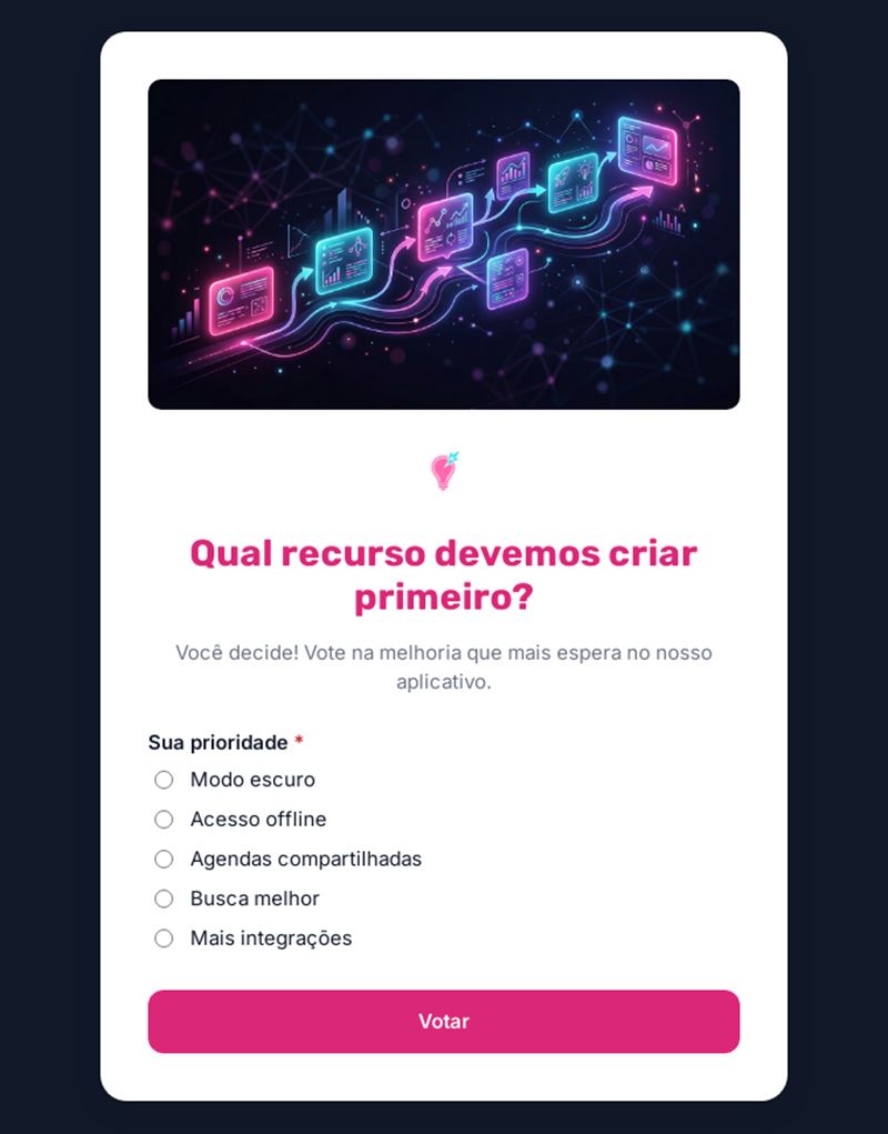 Qual recurso devemos criar primeiro?