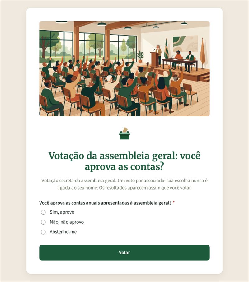 Votação da assembleia geral