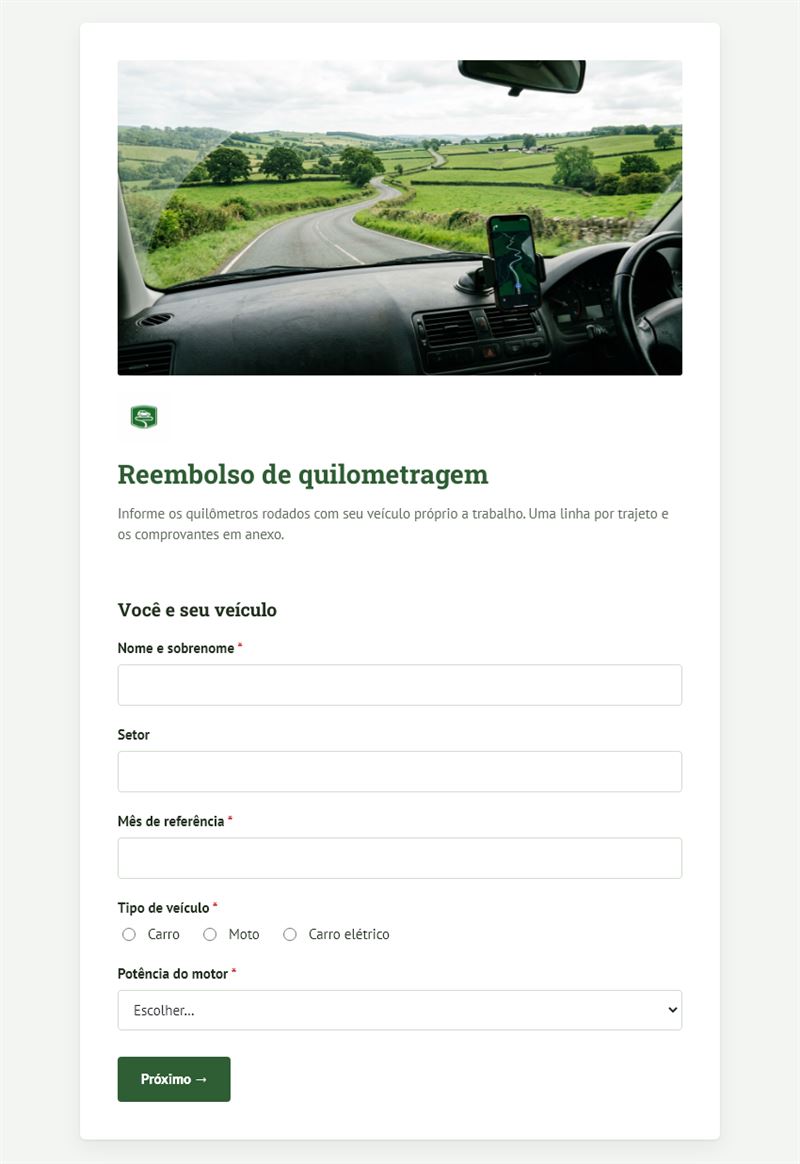 Reembolso de quilometragem