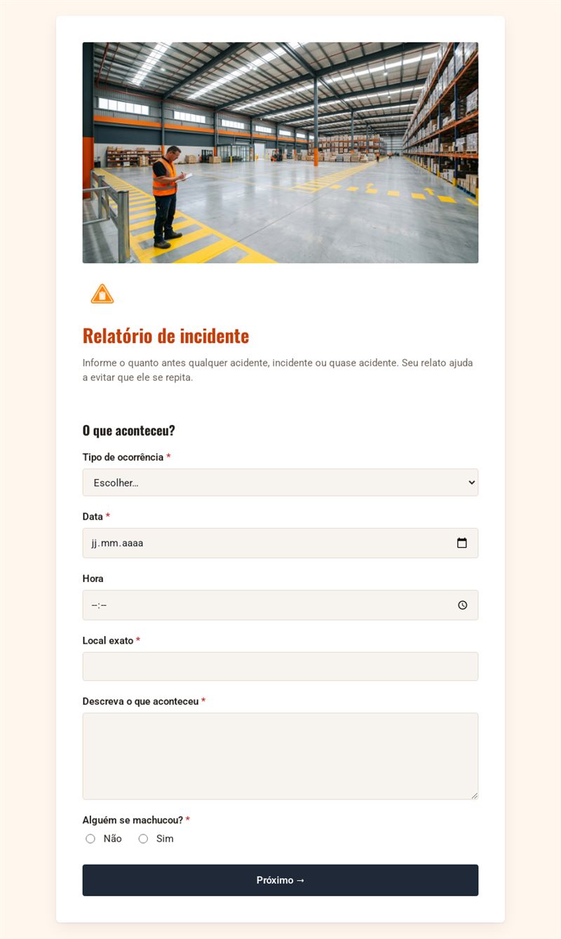 Relatório de incidente