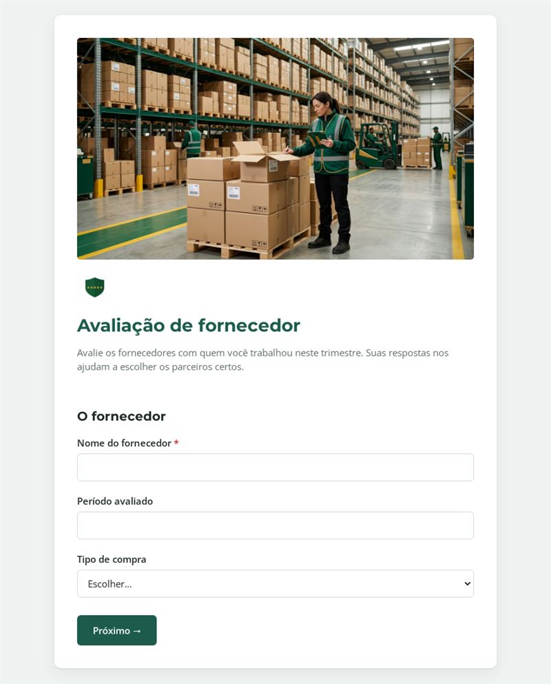 Avaliação de fornecedor
