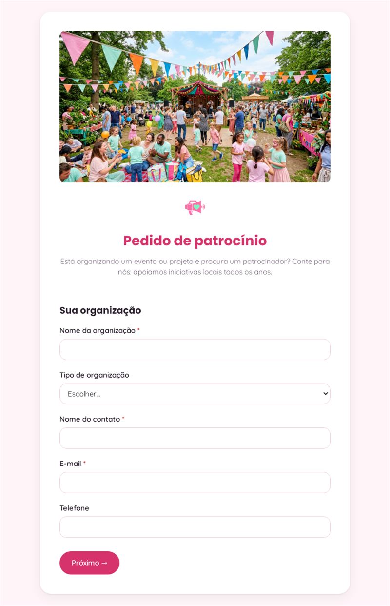 Pedido de patrocínio