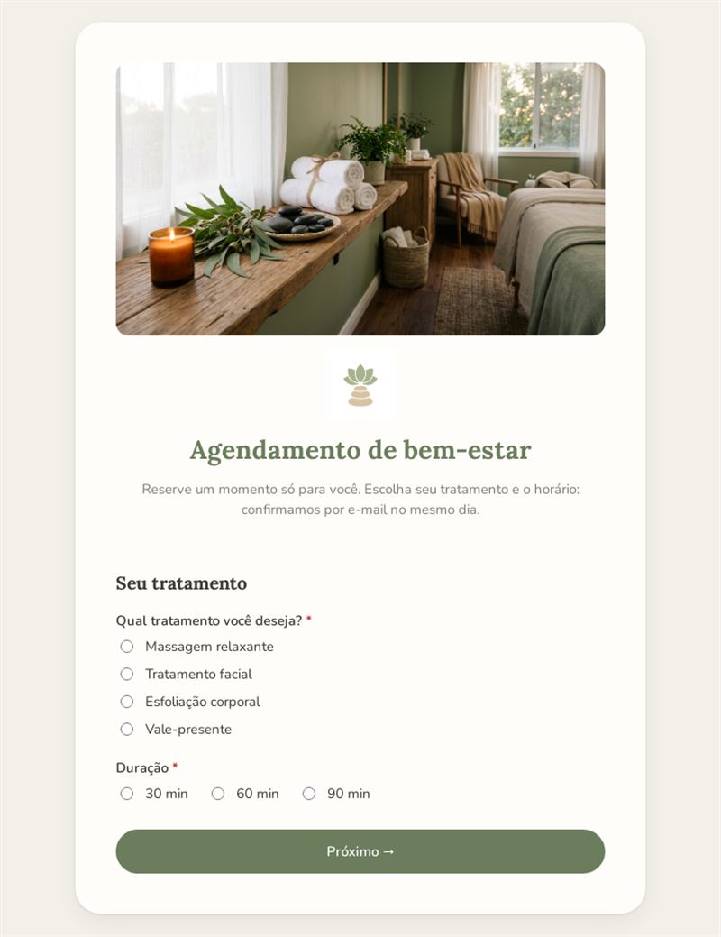 Agendamento de bem-estar
