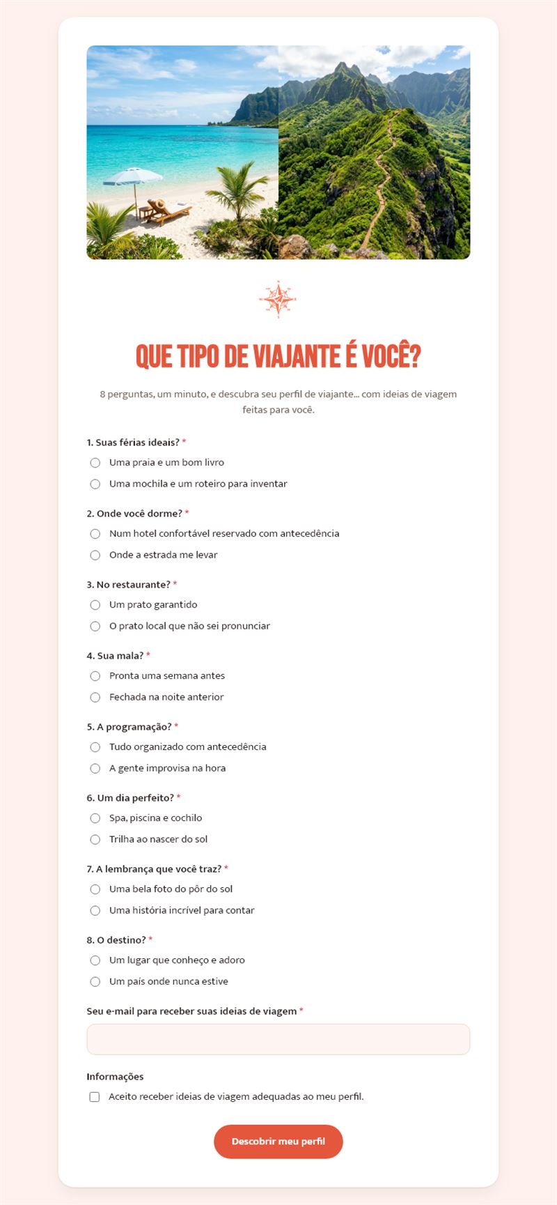 Que tipo de viajante é você?