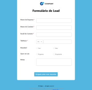 Formulário de Lead
