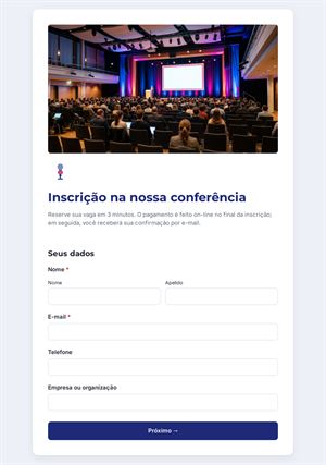Inscrição na nossa conferência