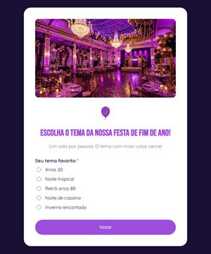 Escolha o tema da nossa festa de fim de ano!