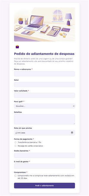 Pedido de adiantamento de despesas