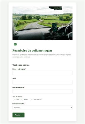 Reembolso de quilometragem