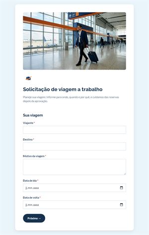 Solicitação de viagem a trabalho