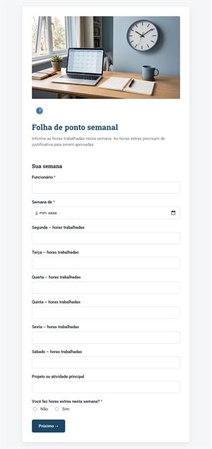 Folha de ponto semanal