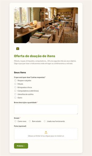 Oferta de doação de itens