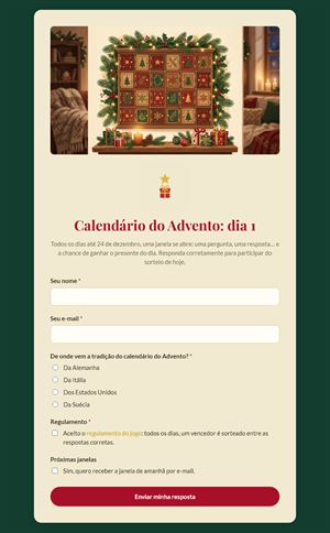 Calendário do Advento: dia 1