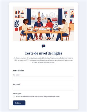 Teste de nível de inglês