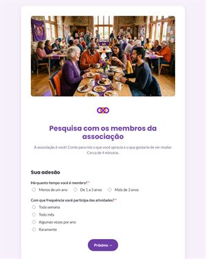 Pesquisa com os membros da associação