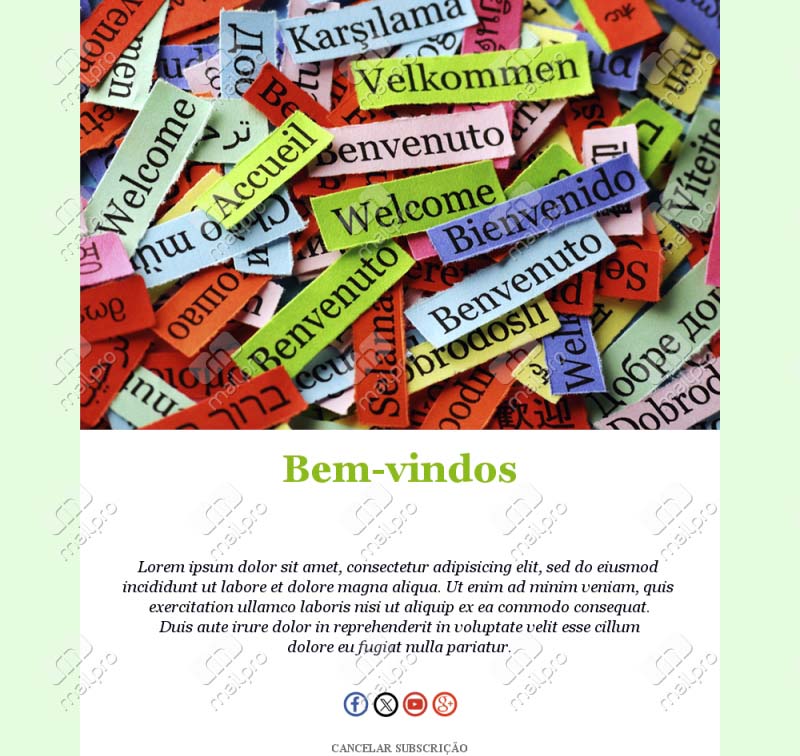 Mensagem de Boas-Vindas Moderna