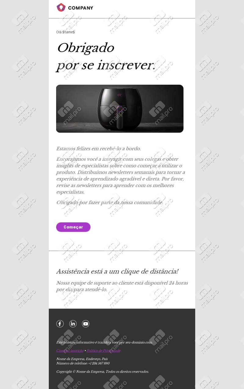 Modelos de Email de Agradecimento