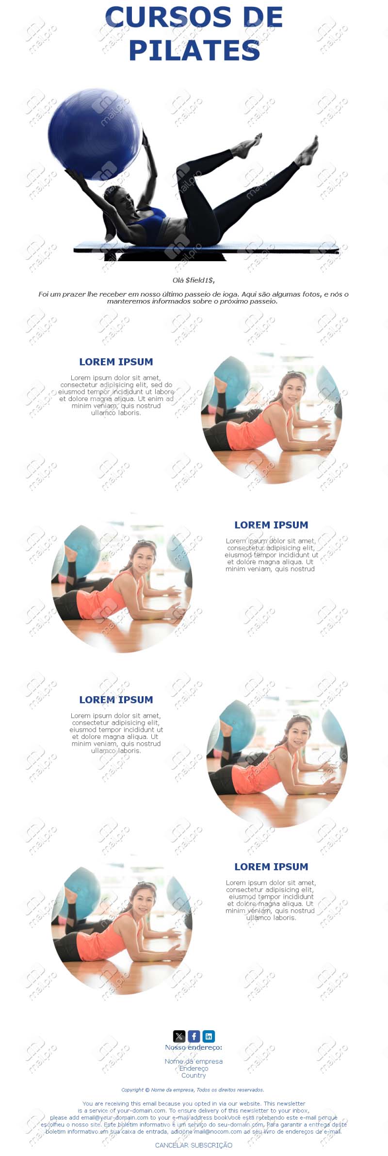 Modelos Yoga e Pilates