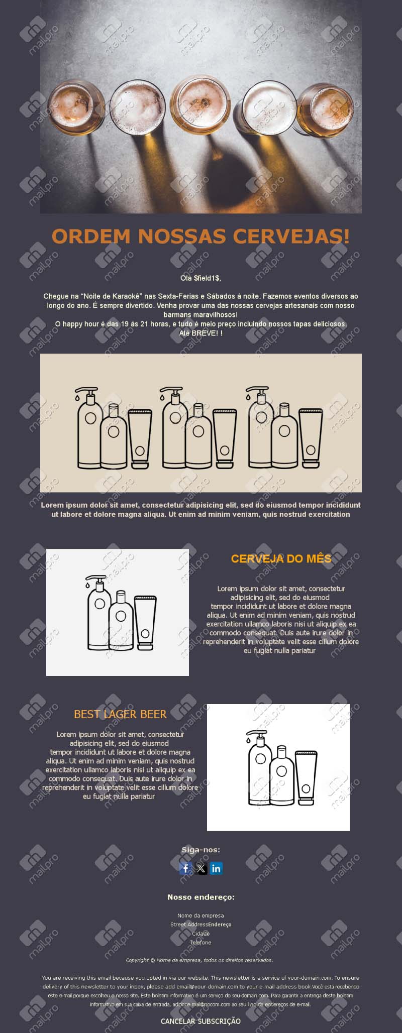 E-mails para Bares Modernos
