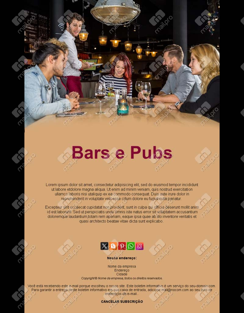 Anúncios para Bares e Pub
