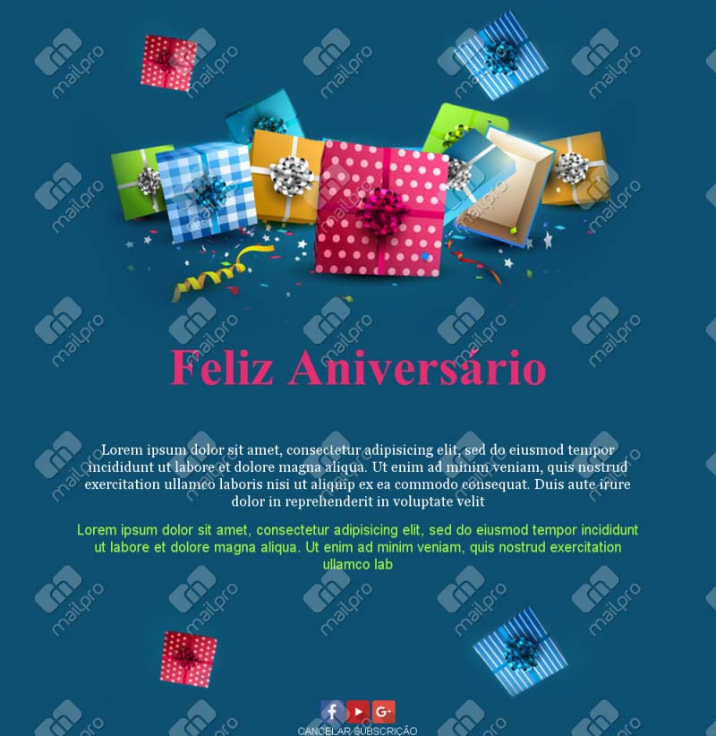 Modelos de Email de Aniversário