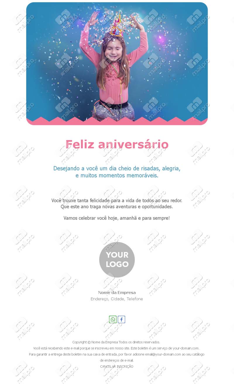 Ideias de Modelos de Email de Aniversário