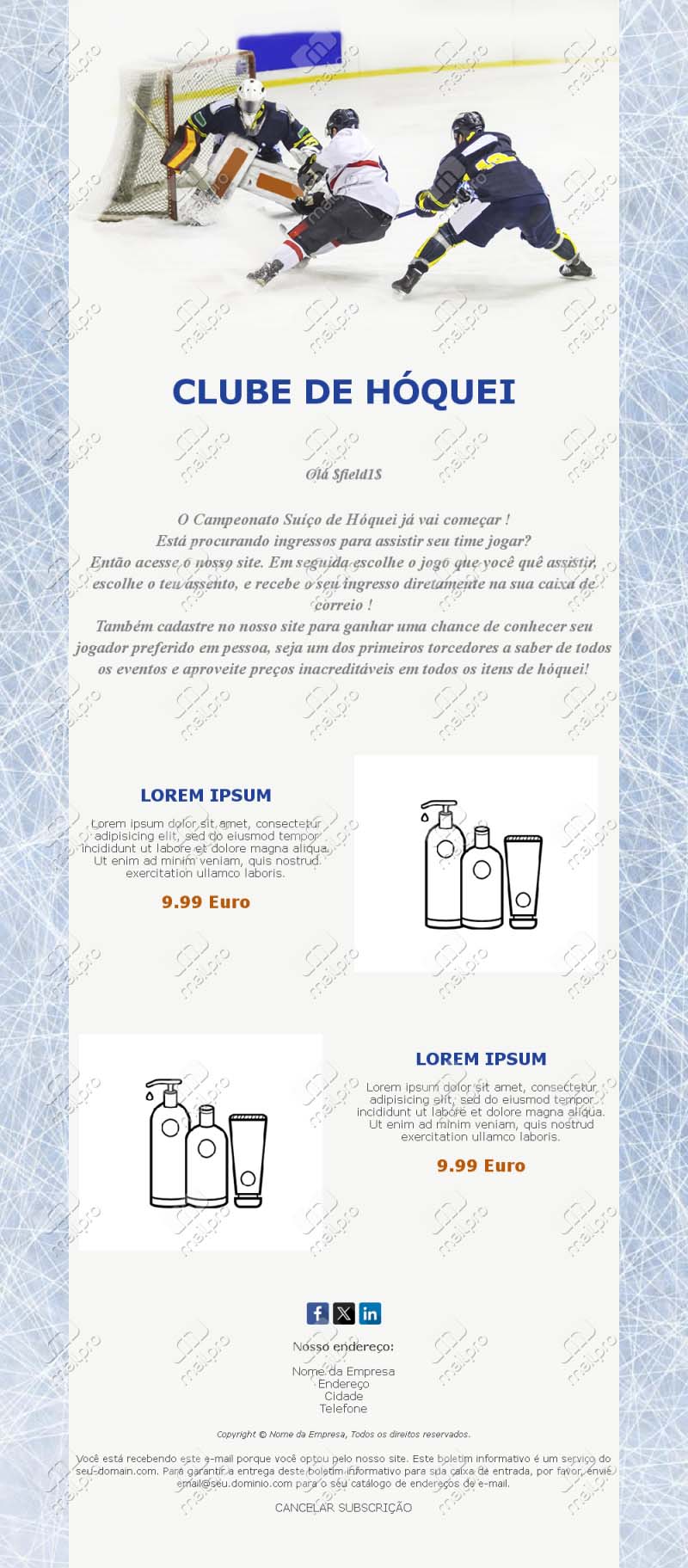 Email Clube Hóquei Informativo