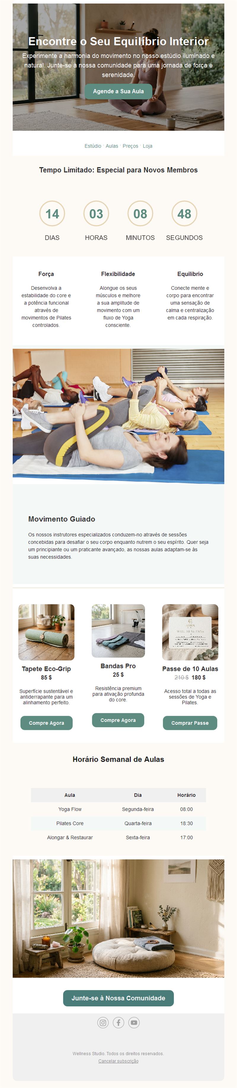 Pilates Class Email Alerts