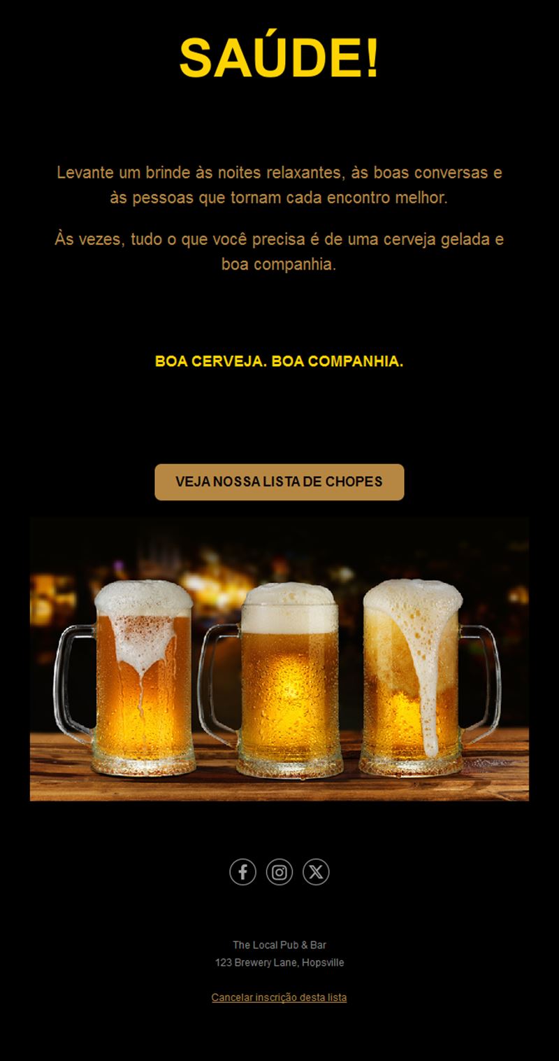 Pub Night Email Templates