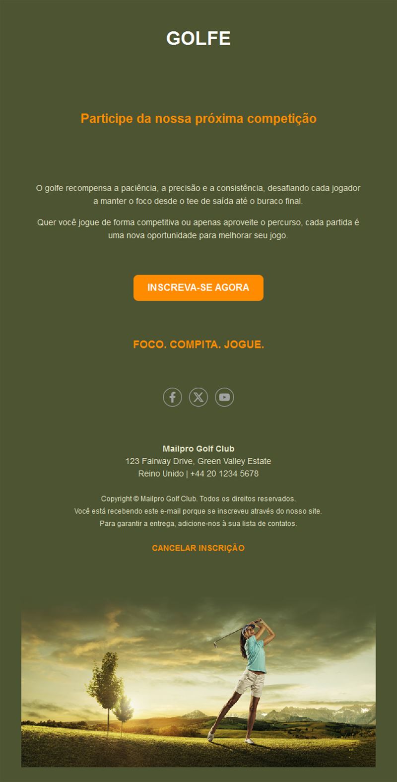 Golf Newsletter Emails