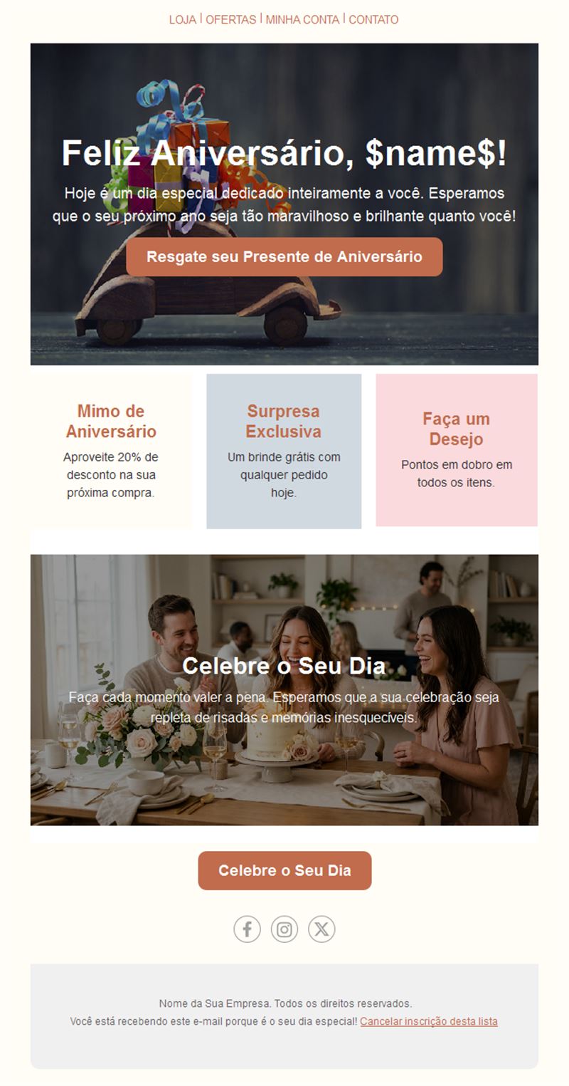 Personalized Birthday Email Template