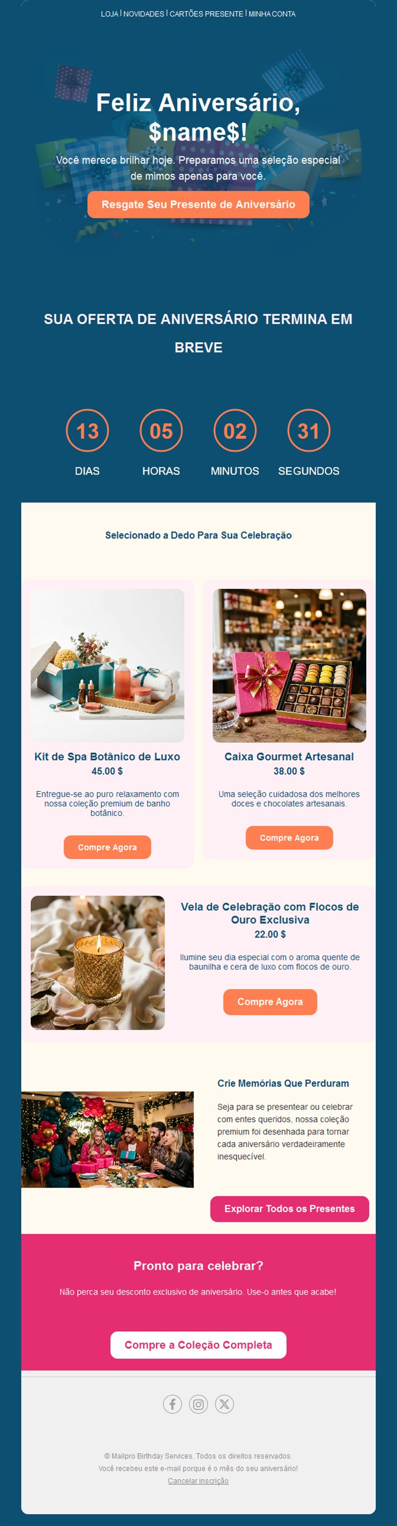 Birthday Email Designs