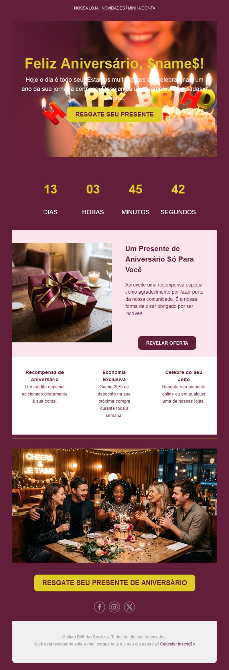 Simple Birthday Email Template