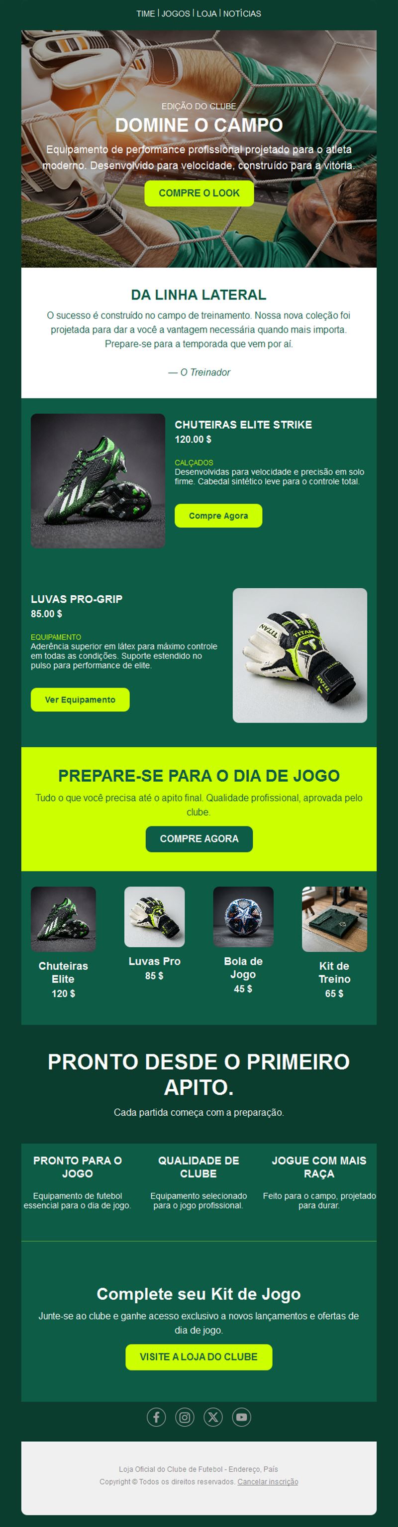 Soccer Club Email Updates