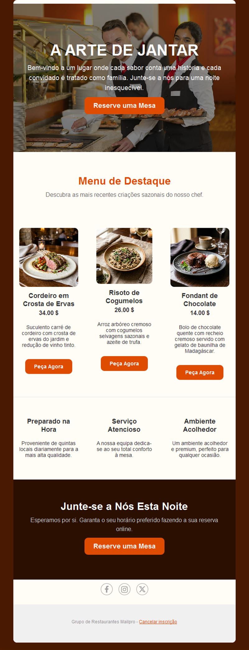 Restaurant Email Templates